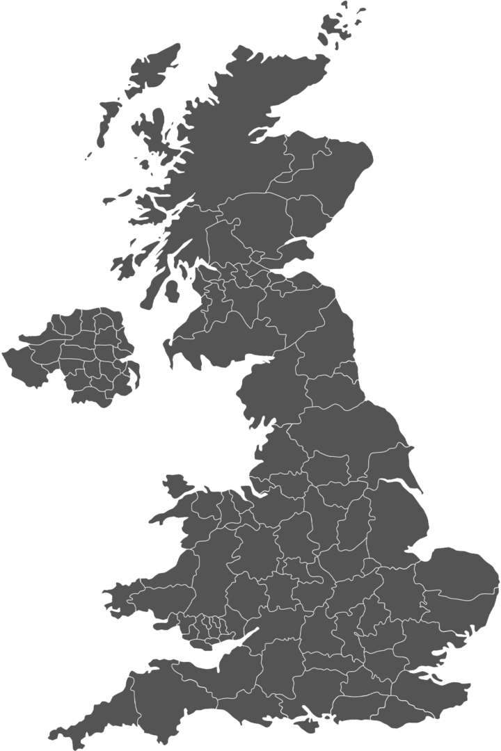 Political map of United Kingdom isolated on transparent background